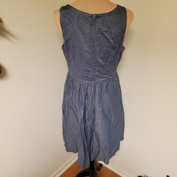 Modcloth Blue Dot Dress with cut out - Picture 6 of 7